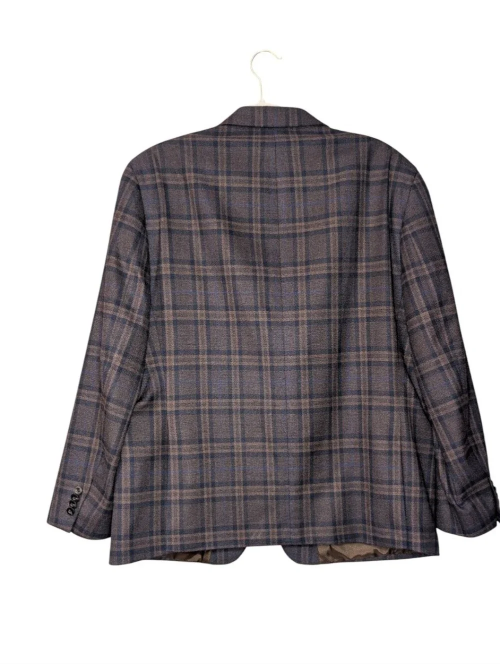 Michael Kors Men's Plaid Sport Coat Blazer Jacket Blue Brown Check Size 44 S